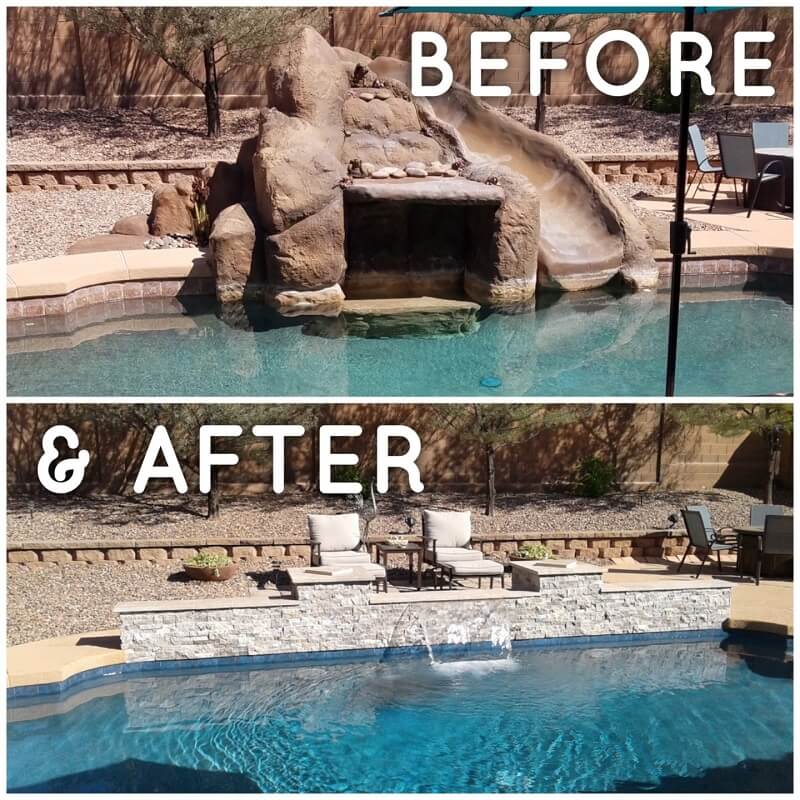 Before and after Pool Remodeling Design